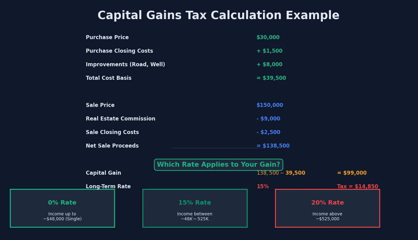 Complete Calculation Example With Real Numbers Capital gains calculation example with real numbers