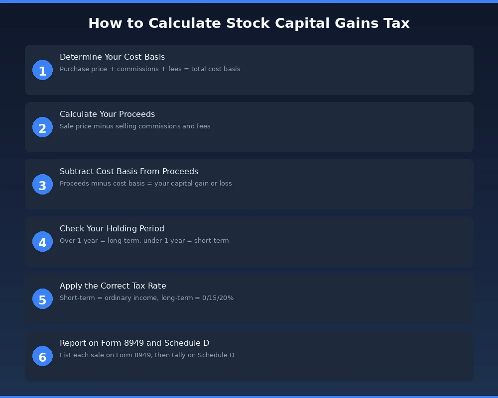 Steps to Calculate Stock Capital Gains Tax