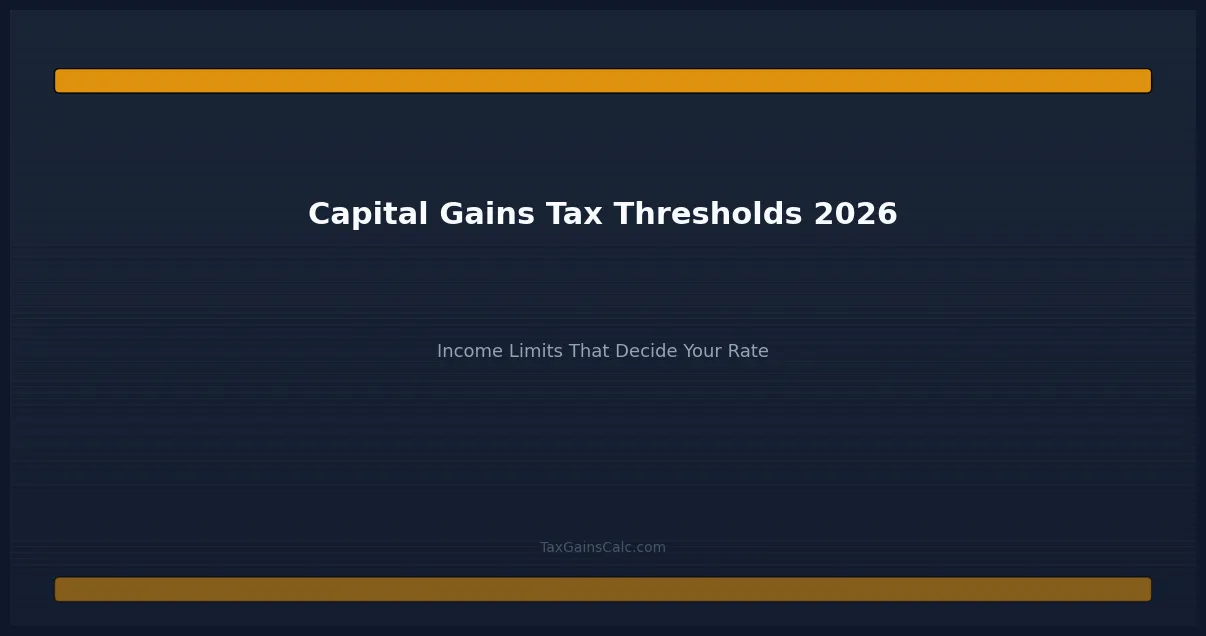 Capital Gains Tax Thresholds 2026: Income Limits That Decide Your Rate