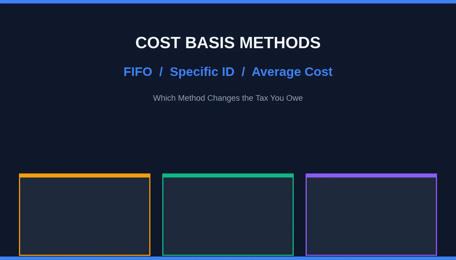 Capital Gains Tax Cost Basis Methods: FIFO, Specific ID, and Average Cost Explained