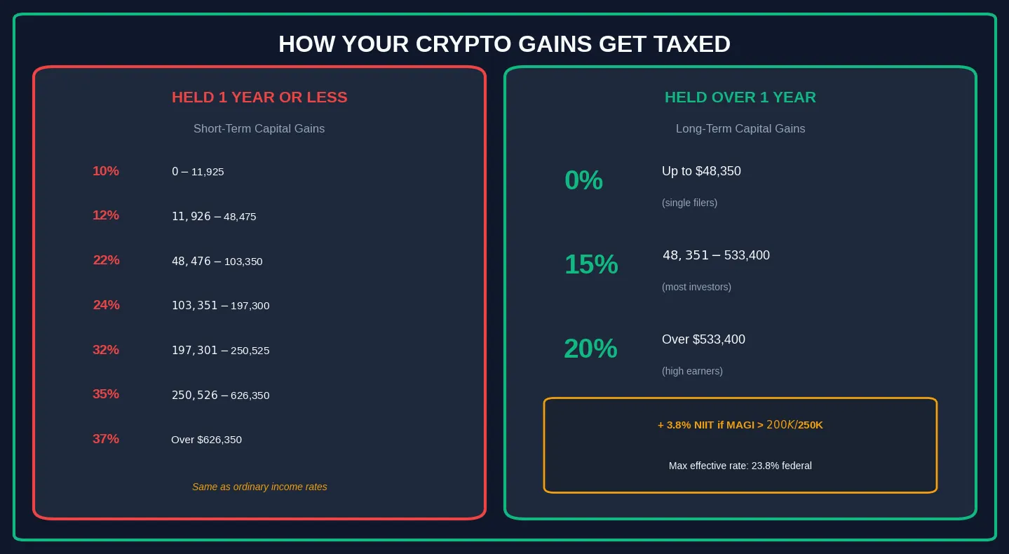How Your Crypto Gains Get Taxed: Rate Comparison