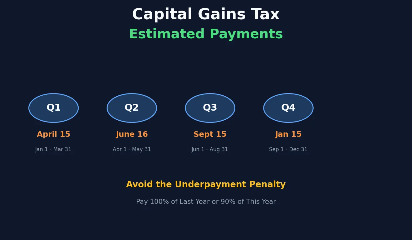 Capital Gains Tax Estimated Payments 2026: When to Pay, How Much & How to Avoid Penalties