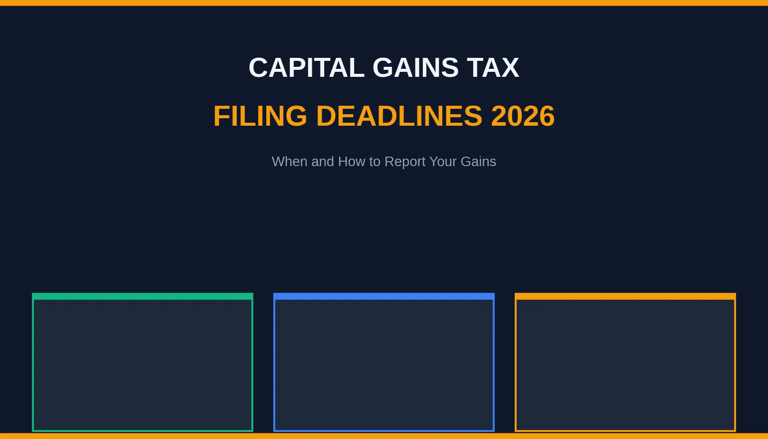 Capital Gains Tax Filing Deadlines 2026: When and How to Report Your Gains
