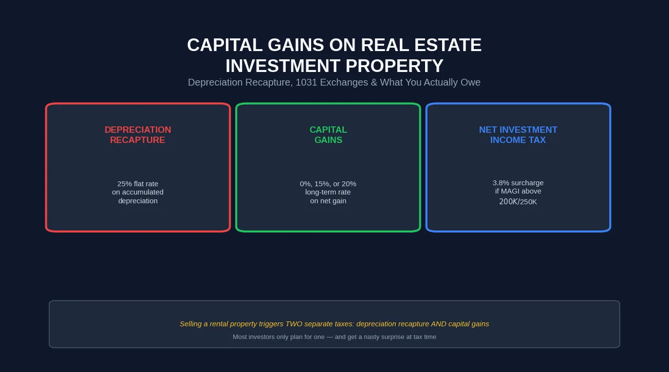Capital Gains Tax on Real Estate Investment Property 2026: Depreciation Recapture, 1031 Exchanges & What You Actually Owe
